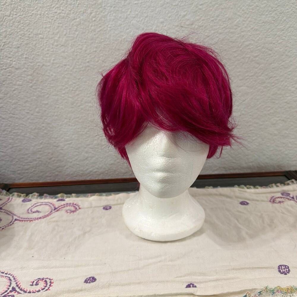 Synthetic Short Vibrant Hot Pink Wig! Super Nice wig cap!